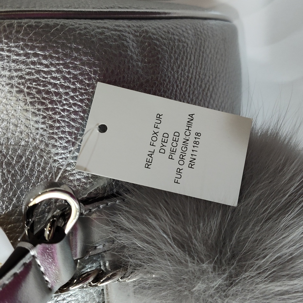 Michael Kors Silver Women's Bag with Twilly and Pom Pom - Picture 12 of 12